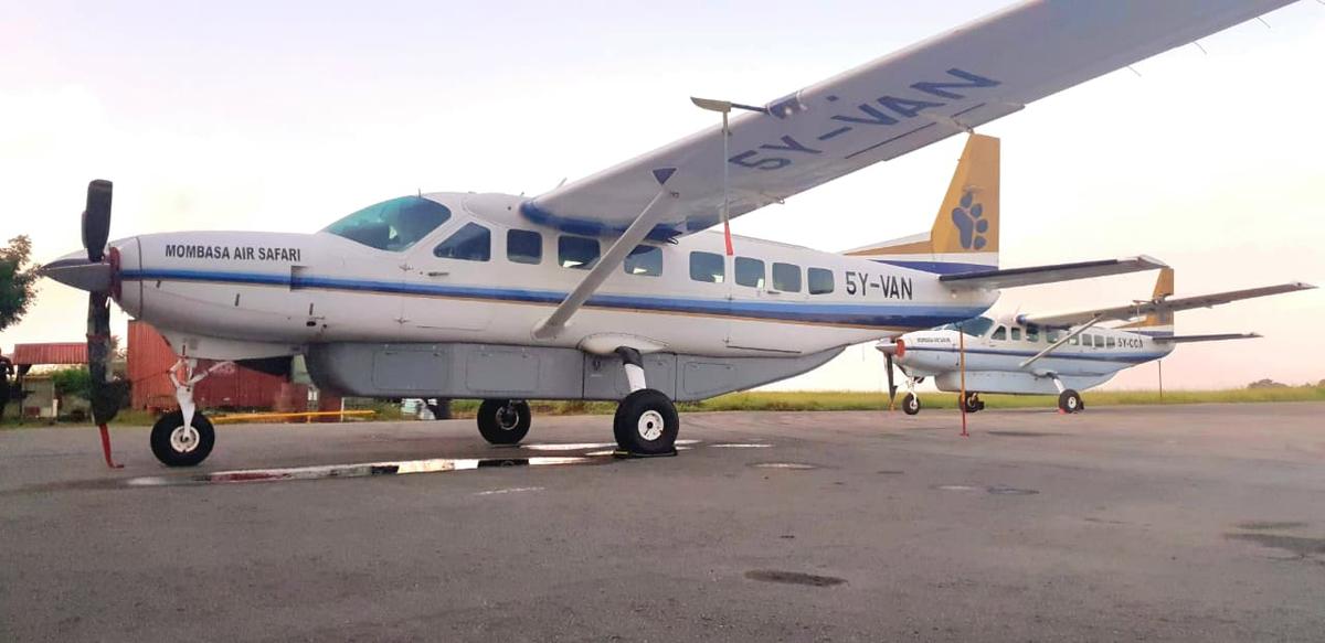 Cessna Caravan aircraft on a bush airstrip